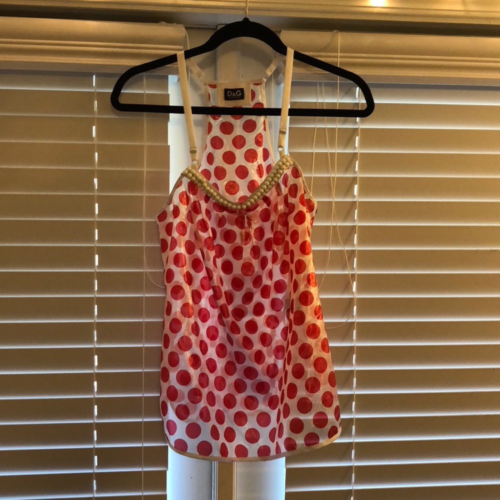 Dolce and Gabbana Sheer Polka Dot tank